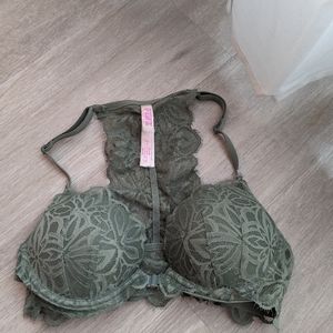 Olive Green Front Snap Bra